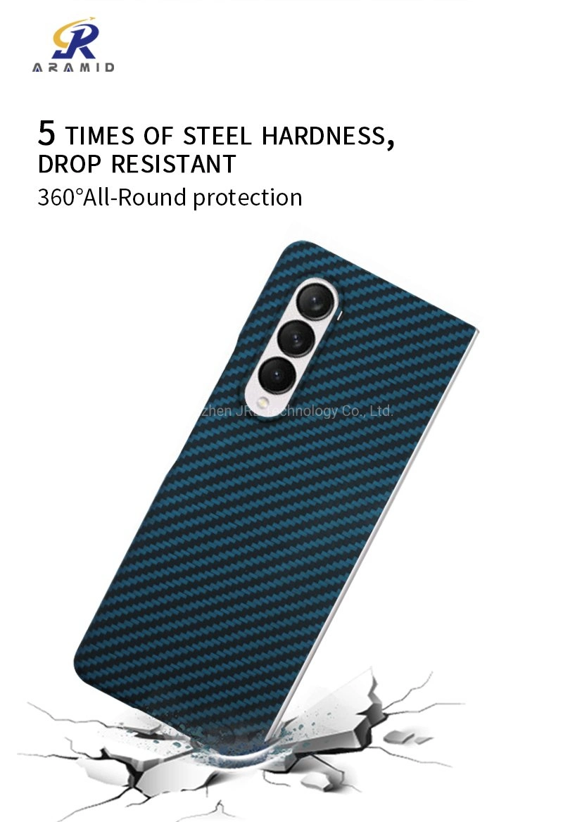Multi Color Kevlar Phone Case for Samsung Z Fold 3 Cell Phone Carbon Fiber Cover