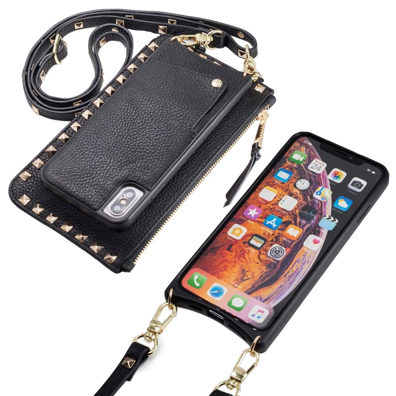 Al997 Purse Lanyard Wholesale Customizable Crossbody Wallet Luxury Custom Cases Leather Waterproof Cell Designer Mobile Phone Bag Case
