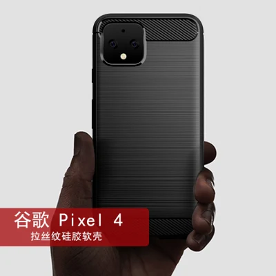 Shockproof Carbon Fiber Brushed Mobile Phone Case for Google Pixel 4 Google Pixel 4 XL