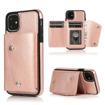Card Slot Wallet PU Leather Mobile Phone Case for iPhone 11/Xs Samsung Hard Case